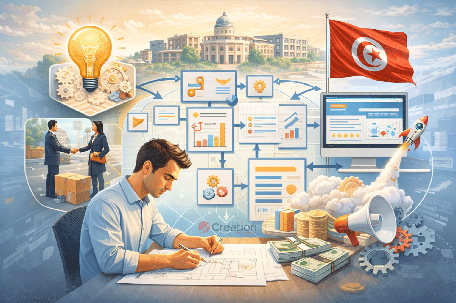 Création d’entreprise en Tunisie : pourquoi la réussite d’un projet dépend plus de son organisation que de son idée